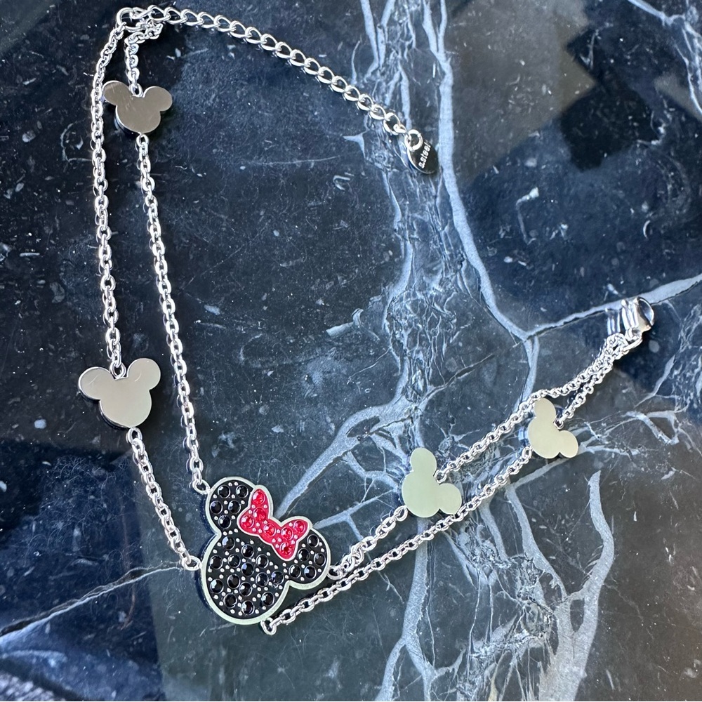MINNIE MOUSE 925 SILVER Plated Stainless Steel Layered Bracelet - Picture 5 of 9